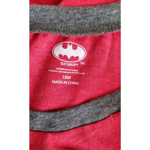 DC Comics Infant/Toddler 18 Month Boys Red USA Batman T-Shirt & Shorts‎ Set New - Picture 4 of 5